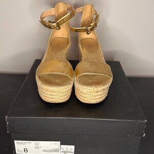 JCrew Metallic Platform Espadrilles - Metallic Gold